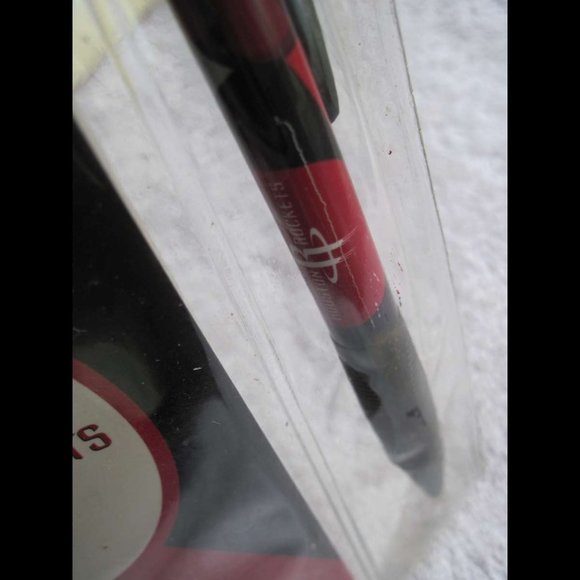 NBA Houston Rockets Stationery Set Pen & Memo Pad Plastic Carry Tote Bag Red Tx - Picture 7 of 9